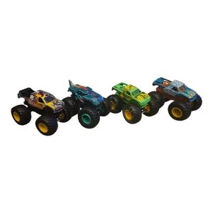 Lot Of 4 Hot Wheels Diecast Monster Trucks Mega Wrex Gungster Firestorm